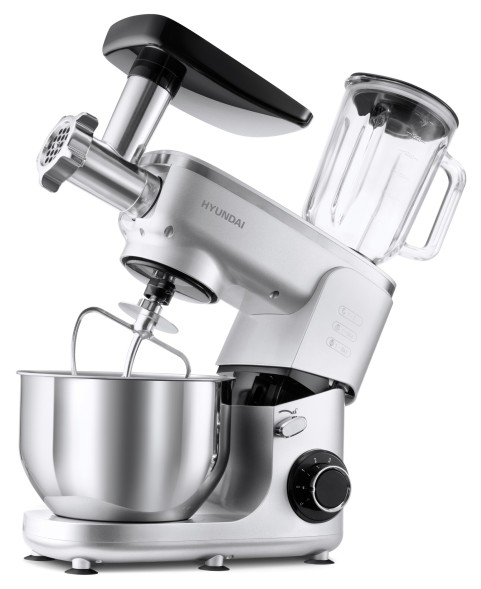 Кухонная машина Hyundai HYMS7651 планетар.вращ. 1400Вт серебристый