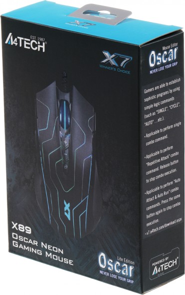 Мышь A4Tech X89 Maze черный оптическая (2400dpi) USB (8but)