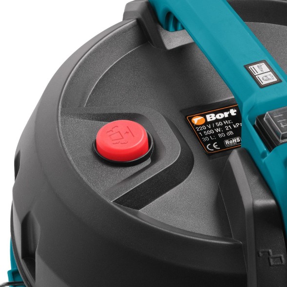 Строительный пылесос Bort BSS-1530 1500Вт (уборка: сухая/влажная/выдув/сбор воды) черный