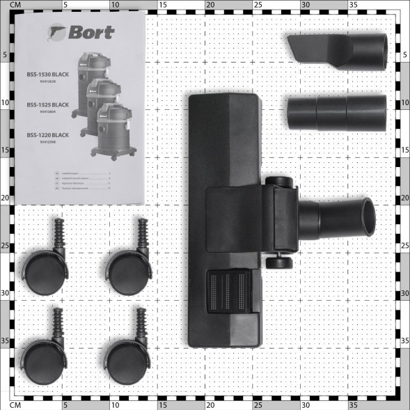 Строительный пылесос Bort BSS-1530 1500Вт (уборка: сухая/влажная/выдув/сбор воды) черный