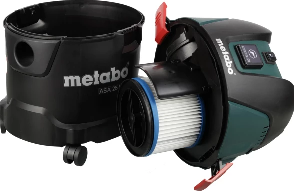 Строительный пылесос Metabo ASA 25 L PC 1250Вт (уборка: сухая/влажная/выдув) зеленый