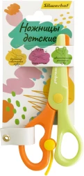 Ножницы Silwerhof детские 130мм ручки пластиковые асим. пластик салатовый/оранжевый
