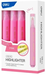 Текстовыделитель Deli EU12S-PK скошенный пиш. наконечник 1-5мм розовый коробка картонная