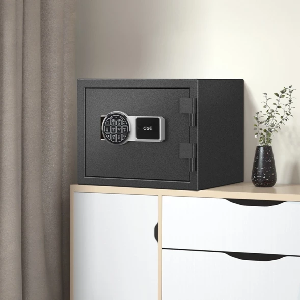 Сейф мебельный Deli ET586 огнестойкий 300x380x300мм электронный/ключевой