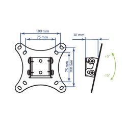 Кронштейн для телевизора Kromax VEGA-6 new черный 15&amp;quot;-32&amp;quot; макс.20кг настенный наклон
