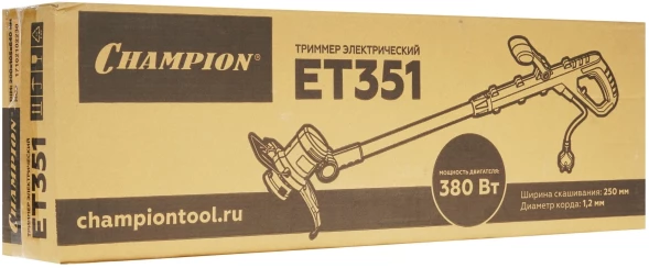 Триммер электрический Champion ET351 380Вт разбор.штан. реж.эл.:леска