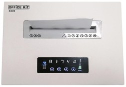 Шредер Office Kit S500 белый (секр.P-5) фрагменты 17лист. 50лтр. скрепки скобы пл.карты CD