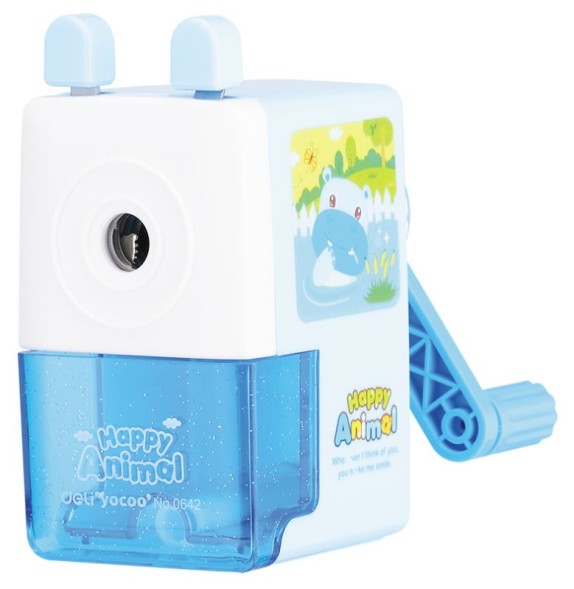 Точилка для карандашей механическая Deli E0642 1 отверстие пластик ассорти