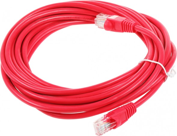 Патч-корд cat5E molded 5м красный RJ-45 (m)-RJ-45 (m)