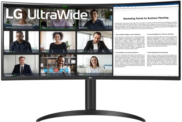 Монитор LG 34&amp;quot; UltraWide 34WR55QK-B черный VA LED 5ms 21:9 HDMI матовая HAS 300cd 178гр/178гр 3440x1440 100Hz DP Ultra WQHD USB 6.9кг