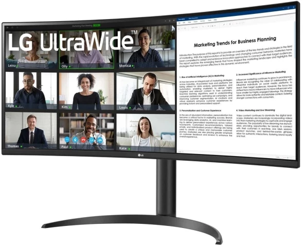 Монитор LG 34&amp;quot; UltraWide 34WR55QK-B черный VA LED 5ms 21:9 HDMI матовая HAS 300cd 178гр/178гр 3440x1440 100Hz DP Ultra WQHD USB 6.9кг