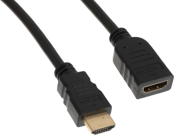 Кабель-удлинитель аудио-видео Buro HDMI (m)/HDMI (f) 3м. позолоч.конт. черный (BU-HDMI2.0-EXTND-3M)