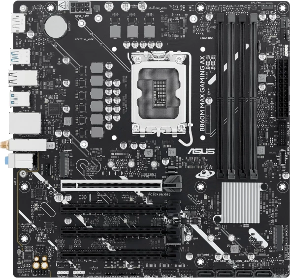 Материнская плата Asus B860M MAX GAMING AX Soc-1851 Intel B860 4xDDR5 mATX AC`97 8ch(7.1) 2.5Gg RAID+DP