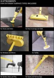 Пароочиститель напольный Polaris PSC 1701C 1700Вт желтый/черный