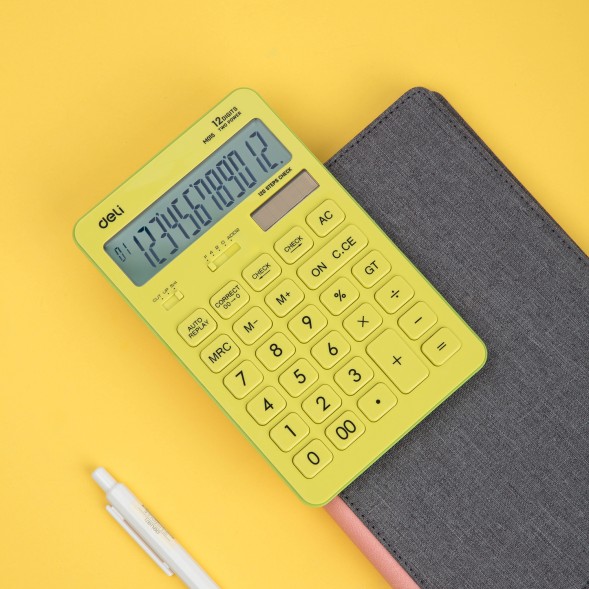Калькулятор настольный Deli Touch EM01551 желтый 12-разр.