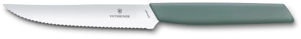 Нож кухонный Victorinox Swiss Modern (6.9006.12W43) стальной столовый для стейка лезв.120мм серрейт. заточка шалфеевый