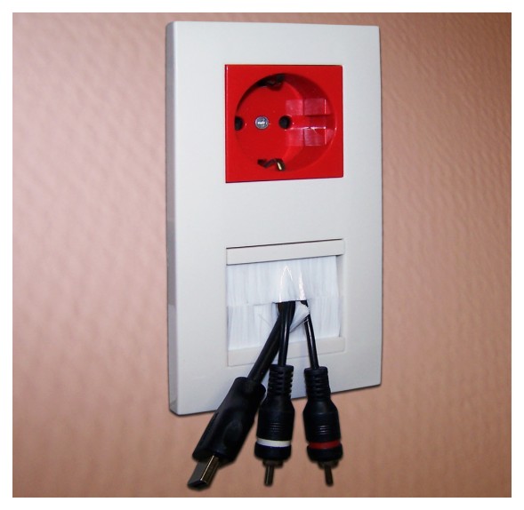 Щеточный ввод Lanmaster LAN-SIP-23BR-WH шир.45мм выс.45мм белый (упак.:1шт)