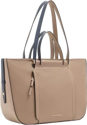 Деловая сумка тоут женская Piquadro Circle BD7136W92/TOBLU с отделением для ноутбука 14&amp;quot; бежевая/голубая натур.кожа