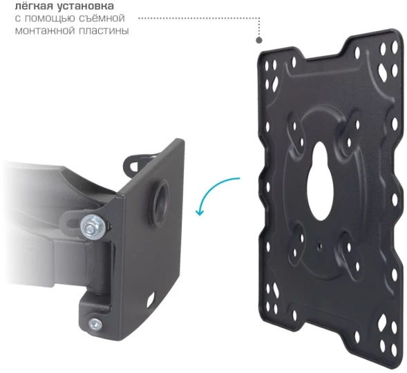 Кронштейн для телевизора Kromax ATLANTIS-45 темно-серый 22&amp;quot;-65&amp;quot; макс.45кг настенный поворот и наклон