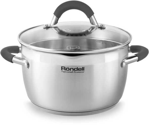 Кастрюля Rondell Flamme RDS-024 3.2л. d=20см (с крышкой) стальной
