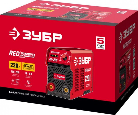 Сварочный аппарат Зубр СА-220 инвертор ММА 8.4кВт