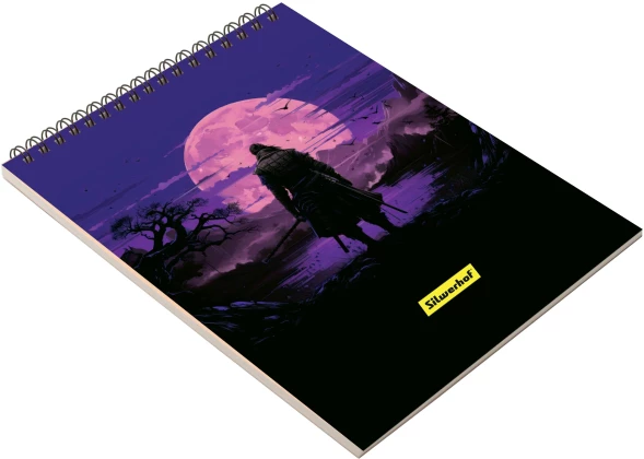 Блокнот Silwerhof A5 обложка картон 60л клетка гребень Одинокий воин (2шт)