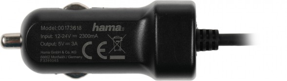 Автомобильное зар./устр. Hama H-173618 3A (PD) универсальное черный (00173618)