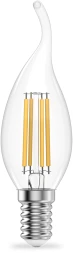 Лампа филам. Gauss Filament 10Вт цок.:E14 свеча 220B св.свеч.бел.нейт. (упак.:10шт) (42120)