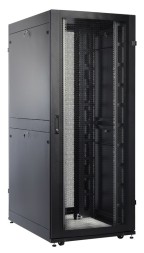 Шкаф серверный ЦМО (ШТК-СП-48.8.10-44АА-9005) напольный 48U 800x1000мм пер.дв.перфор. 4 бок.пан. задн.дв.перфор. 1350кг черный 690мм 161кг 180град. 2215мм