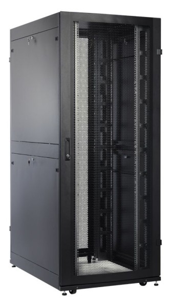 Шкаф серверный ЦМО (ШТК-СП-48.8.10-44АА-9005) напольный 48U 800x1000мм пер.дв.перфор. 4 бок.пан. задн.дв.перфор. 1350кг черный 690мм 161кг 180град. 2215мм