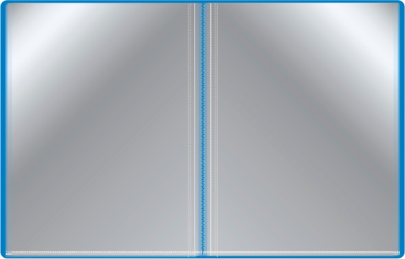 Папка с 60 прозр.вклад. Бюрократ -BPV60BLUE A4 пластик 0.7мм торц.карм с бум. встав синий