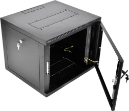 Шкаф коммутационный ЦМО (ШРН-М-9.650-9005) настенный 9U 600x650мм пер.дв.стекл 120кг черный 581мм 22.5кг 180град. 475мм IP20 металл