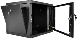 Шкаф коммутационный ЦМО (ШРН-М-9.650-9005) настенный 9U 600x650мм пер.дв.стекл 120кг черный 581мм 22.5кг 180град. 475мм IP20 металл