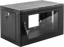Шкаф коммутационный ЦМО (ШРН-9.500-9005) настенный 9U 600x529мм пер.дв.стекл 200кг черный 470мм 14кг 180град. 346мм IP20 металл