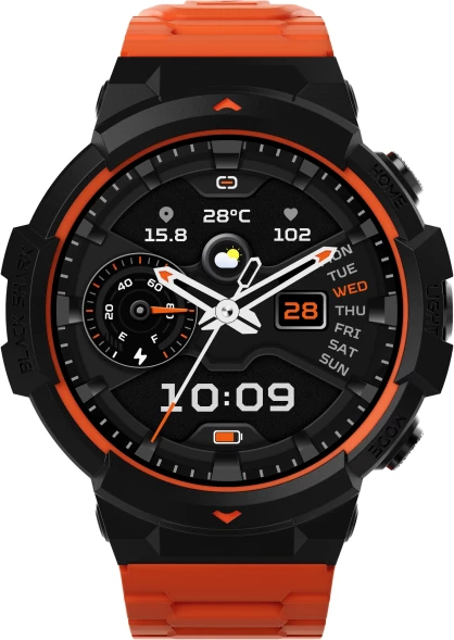 Смарт-часы Black Shark BS-W2402 (GS3 Sport) 14.3&amp;quot; AMOLED корп.черный рем.оранжевый разм.брасл.:140-220мм (6977541630604)