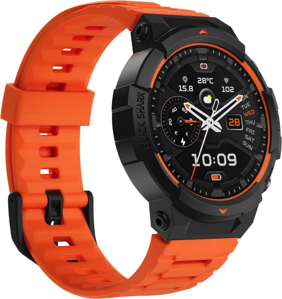 Смарт-часы Black Shark BS-W2402 (GS3 Sport) 14.3&amp;quot; AMOLED корп.черный рем.оранжевый разм.брасл.:140-220мм (6977541630604)