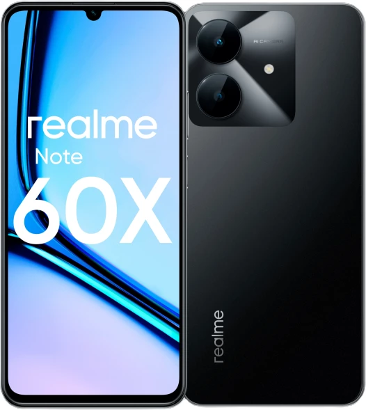 Смартфон Realme RMX3938 Note 60х 128Gb 4Gb черный моноблок 3G 4G 2Sim 6.74&amp;quot; 720x1600 Android 14 8Mpix 802.11 a/b/g/n/ac GPS GSM900/1800 GSM1900 A-GPS microSD max2048Gb
