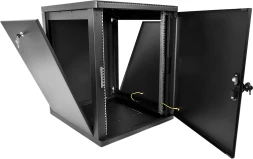 Шкаф коммутационный ЦМО (ШРН-М-12.650.1-9005) настенный 12U 600x650мм пер.дв.металл 120кг черный 581мм 24.48кг 180град. 610мм IP20 металл