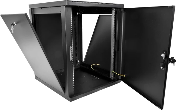Шкаф коммутационный ЦМО (ШРН-М-12.650.1-9005) настенный 12U 600x650мм пер.дв.металл 120кг черный 581мм 24.48кг 180град. 610мм IP20 металл