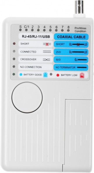 Тестер кабельный ITK WH3468 для витой пары +чехол/элемент питания