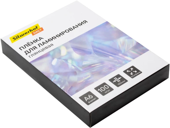 Пленка для ламинирования Silwerhof Daily 100мкм A6 (100шт) глянцевая 111x154мм