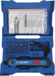 Отвертка аккум. Зубр PSD-4S аккум. патрон:шестигранник 6.35 мм (1/4) (кейс в комплекте)