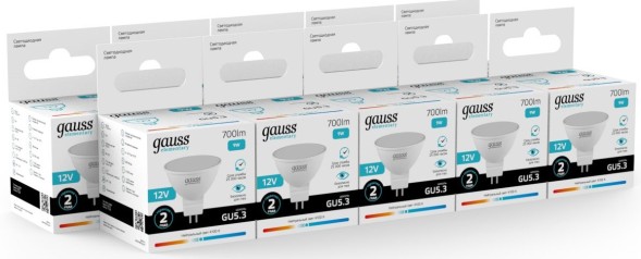Лампа светодиодная Gauss Elementary 9Вт цок.:GU5.3 софит 12B св.свеч.бел.нейт. (11529)