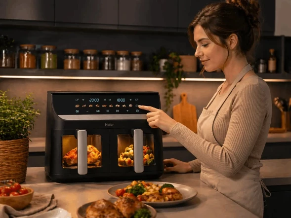 Аэрогриль Haier HAF-702 5.5л 2300Вт черный (FZ03Q9M01RU)