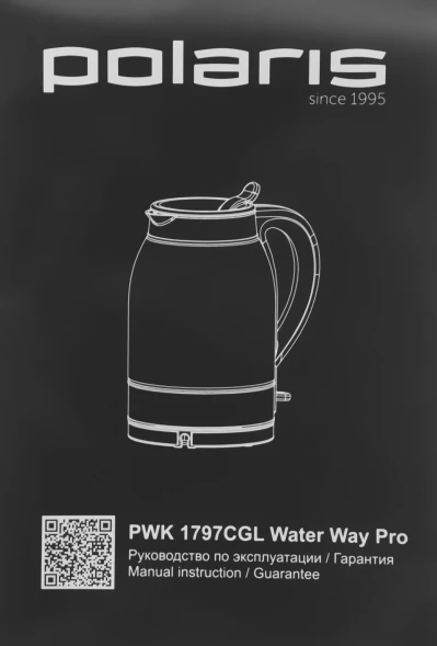 Чайник электрический Polaris PWK 1797CGL 1.8л. 2200Вт белый корпус: стекло/пластик