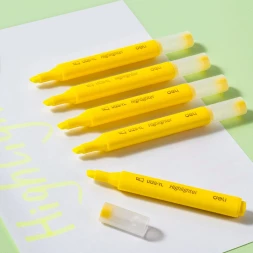 Текстовыделитель Deli EU12S-YL скошенный пиш. наконечник 1-5мм желтый коробка картонная