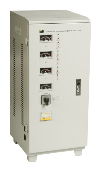 Стабилизатор напряжения IEK СНИ 3/380 7,5кВА 7.5кВА трехфазный серый (IVS10-3-07500)