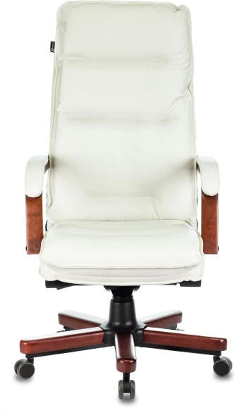 Кресло руководителя Бюрократ T-9927Walnut слоновая кость кожа крестов. металл/дерево