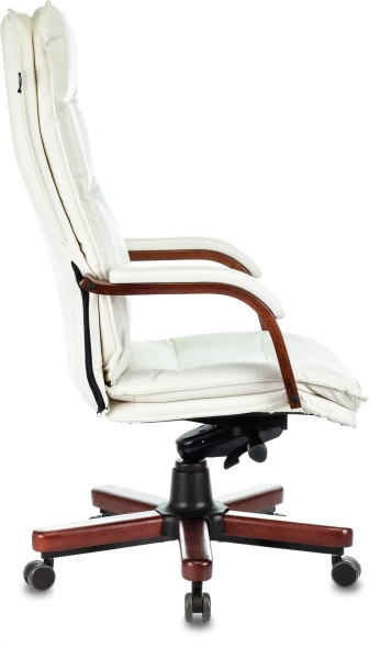 Кресло руководителя Бюрократ T-9927Walnut слоновая кость кожа крестов. металл/дерево