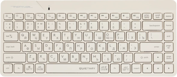 Клавиатура + мышь A4Tech Fstyler FG2200 Air2 клав:бежевый мышь:бежевый USB беспроводная slim (FG2200 AIR2 BEIGE)